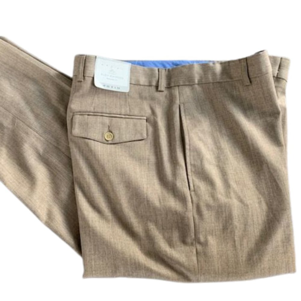 Alex Cannon Menswear Essentials Dark Beige Wool Pants - NWT!